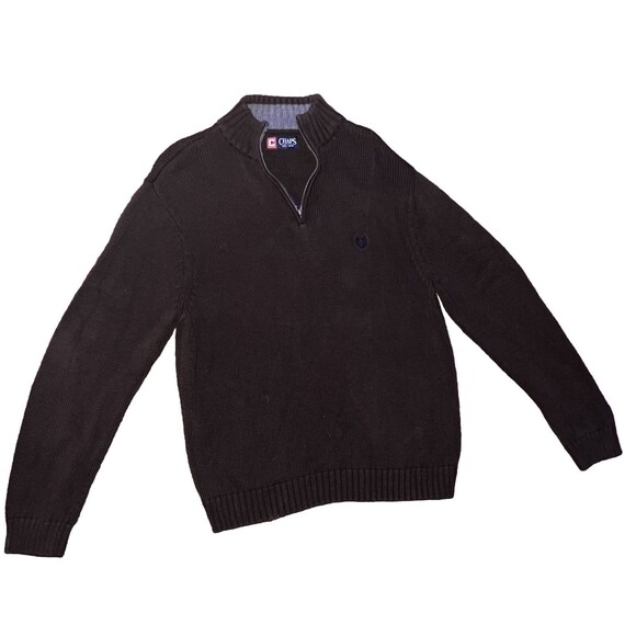 Chaps by Ralph Lauren Sweater Zip Mens Size XL Brown Collar Gray - Picture 1 of 3